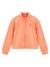 Orange Stand Collar Full Sleeves Printed Sweatshirt