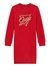 Red Round Neck Full Sleeves Embellished Winter Dress