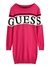 Fuchsia Round Neck Full Sleeves Color Blocked Winter Dress