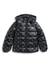 Black Printed Hooded Neck Puffer Jacket