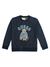 Blue Round Neck Full Sleeves Embroidered Sweatshirt