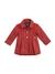 Red Spread Collar Full Sleeves Self Design Coat