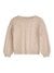 Cream Round Neck Full Sleeves Self Design Sweater
