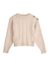 Cream Round Neck Full Sleeves Cable Knitted Sweater