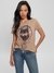 Brown Printed Round Neck Short Sleeves T-Shirt