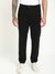 Men Black Solid Mid-Rise Regular Length Trouser