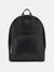 Black Solid PU Backpack