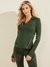 Green Solid High Neck Sweatshirt