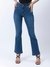 Blue Solid High-Rise Ankle Length Jeans