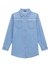 Blue Spread Collar Full Sleeves Embellished Shirt