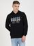 Black Cotton Blend Printed Pullover Sweatshirt