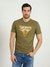 Olive Printed Round Neck Short Sleeves T-shirt