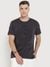 Black Embroidered Round Neck Short Sleeves T-shirt