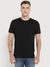 Black Solid Round Neck Short Sleeves T-shirt