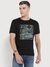 Black Printed Round Neck Short Sleeves T-shirt