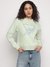 Green Printed Round Neck Icon Organic Cotton Sweatshirt