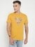 Yellow Printed Round Neck Short Sleeves T-shirt