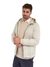 Ivory Solid Detachable Hood Full Sleeves Bomber Jacket