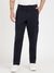 Blue Cotton Blend Solid Relaxed Fit Cargo Pant