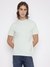 Guess Men's Green Solid Crew Neck Short Sleeves T-Shirt