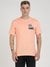 Orange Cotton Solid Round Neck T-Shirt