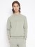 Guess Men's Green Solid Crew Neck Long Sleeves Sweatshirt