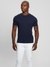 Blue Solid Round Neck Short Sleeve T-Shirt