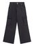 Black Solid Single Pleated Cargo Trouser