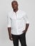 Guess Men's White Solid Spread Collar Long Sleeves Shirt