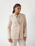 Guess Women Pink Solid Shawl Lapel Long Sleeves Single Breasted Blazer