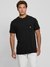 Guess Jet Black Round Neck Solid T-Shirt