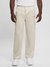 Guess Men's Beige Solid Mid-Rise Wide Leg Trousers