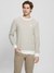 Khaki Self Design Round Neck Full Sleeves Pullover Style Sweater