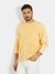 Yellow Washed Round Neck Full Sleeves Pullover Style Sweatshirt