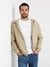 Khaki Solid Hooded Full Sleeves Bomber Jacket