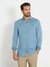 Blue Solid Spread Collar Full Sleeves Denim Shirt