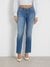 Blue Washed Mid-Rise Jeans