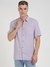 Lilac Linen Blend Solid Spread Collar Shirt