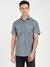 Grey Solid Spread Collar Short Sleeves Shirt