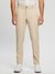 Beige Solid Mid-Rise Full Length Flat-front Trouser