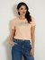 Peach Sky Printed Round Neck Short Sleeves T-Shirt