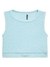 Blue Round Neck Sleeveless Self Design Top