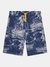 Blue Cotton Tropical Boys Active Shorts