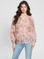 Women Pink Printed V-Neck Full Sleeves Top