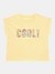 Yellow Round Neck Short Sleeves Embellished T-Shirt