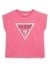 Pink Printed Round Neck Cropped Core T-Shirt