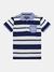 Blue Polo Collar Short Sleeves Striped Polo T-Shirt