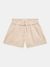 Beige Solid Shorts