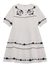 White Round Neck Short Sleeves Embroidered A-Line Dress