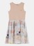 Multi Round Neck Sleeveless Printed Fit And Flare Dress